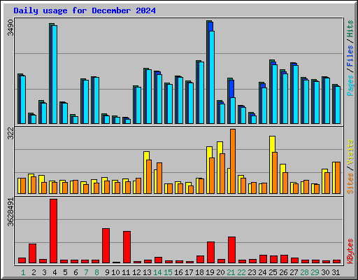 Daily usage for December 2024