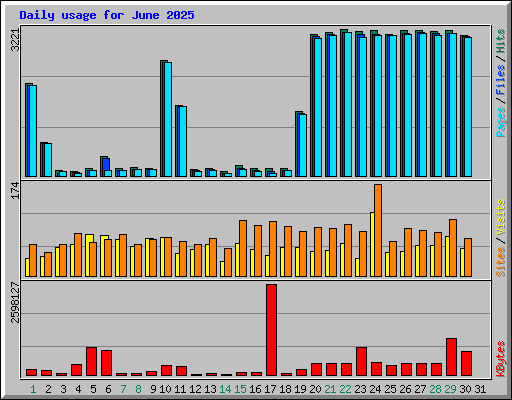 Daily usage for June 2025