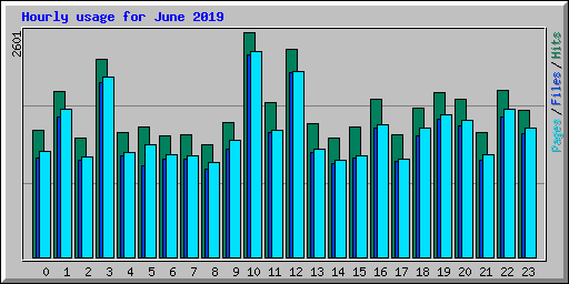 Hourly usage for June 2019