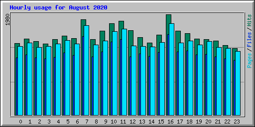 Hourly usage for August 2020
