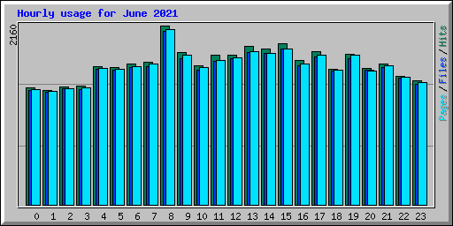 Hourly usage for June 2021