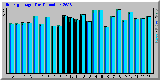 Hourly usage for December 2023